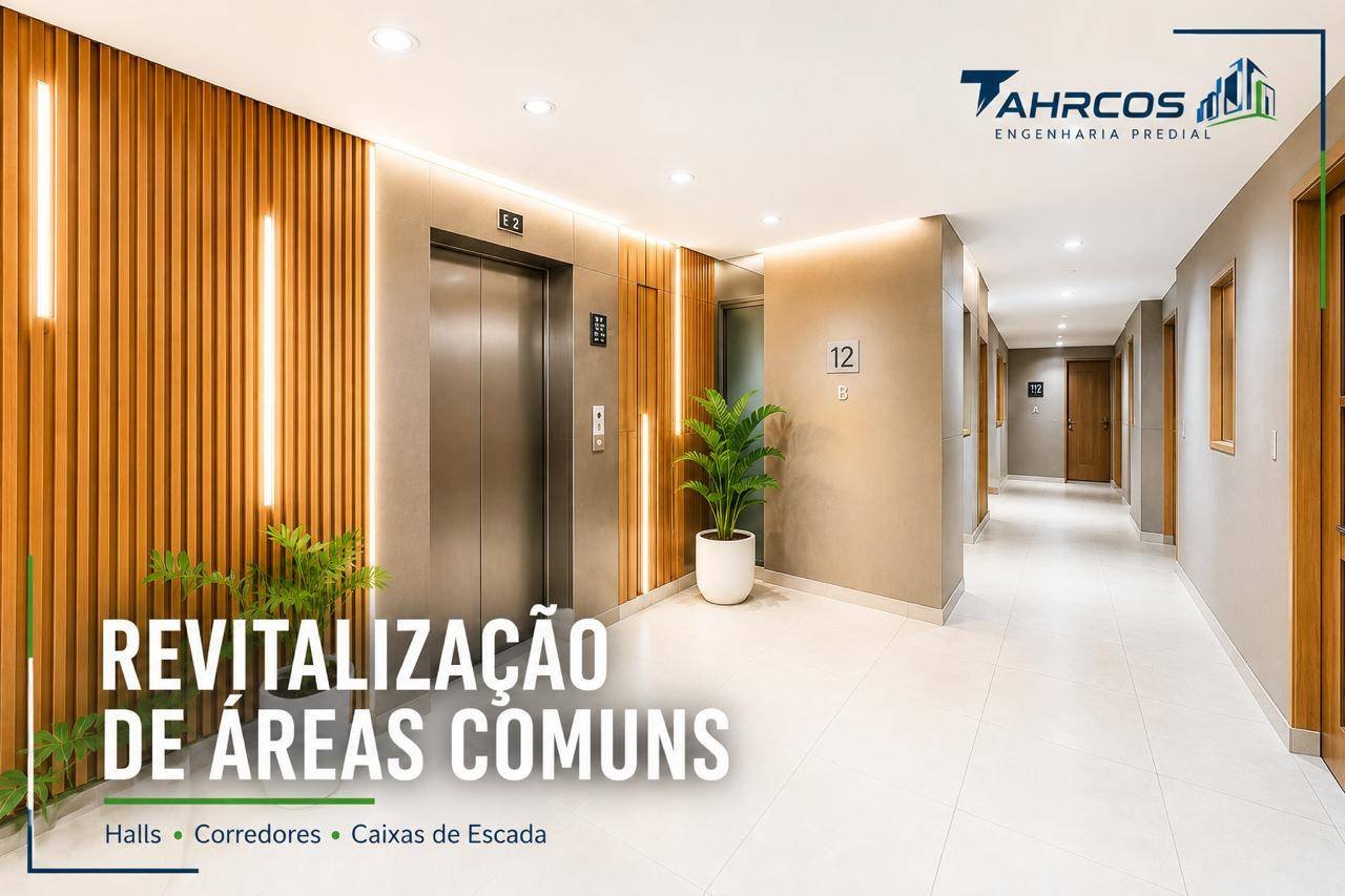 Hall social com elevadores renovado